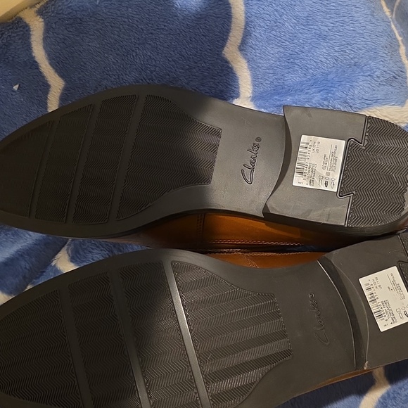 Clarks Tilden free dark tan leather shoes size11 New In Box main image 5